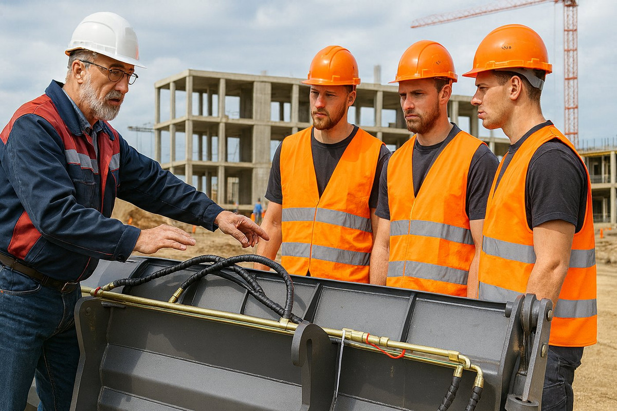 Консультация по применению челюстного ковша 4 в 1 на строительном объекте