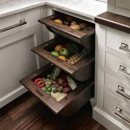 Как организовать хранение овощей и фруктов на кухне. Хранение овощей на кухне