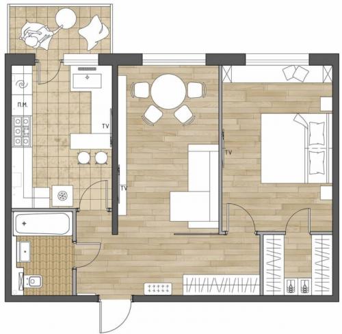 Планировка 2-комнатной квартиры в панельном доме. Планировка двушки: схемы и фото создания практичного, удобного и функционального дизайна в двухкомнатной квартире