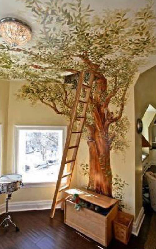 Как нарисовать красивое дерево на стене. Важные моменты при рисовании дерева на стене