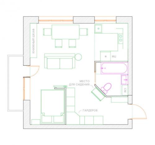 Как обставить двушку в хрущевке для комфортной семейной жизни 11