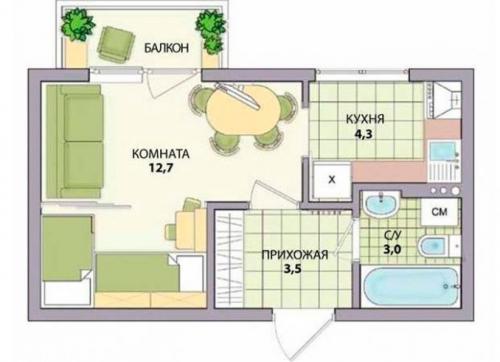 Как увеличить жилую площадь в хрущёвке без перепланировки. Однокомнатная хрущевка: перепланировка