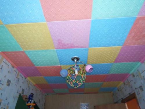 Можно ли использовать пенопластовые плитки в детских комнатах. Дизайн потолочной плитки для детских помещений