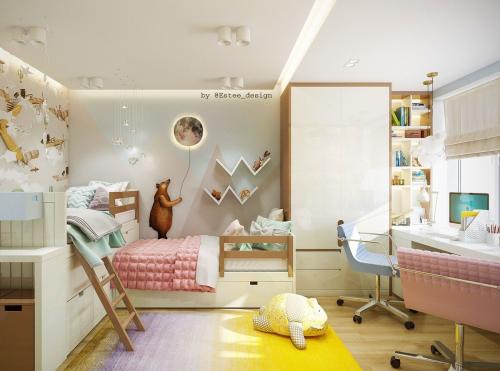 Дизайн детской комнаты для двоих разнополых детей. Цветовая гамма для детской комнаты